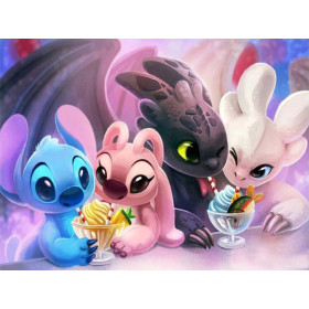 Diamond Painting - Broderie Diamant Goûter Disney - Stitch, Angel et Compagnons