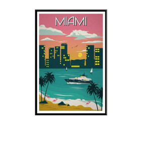 Diamond Painting - Broderie Diamant - Paysage Vintage Miami