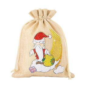 Diamond Painting - Broderie Diamant - Sac à bonbons de noël en peinture diamant nuage père noël