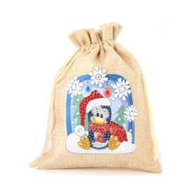 Diamond Painting - Broderie Diamant - Sac à bonbons de noël en peinture diamant pingouin