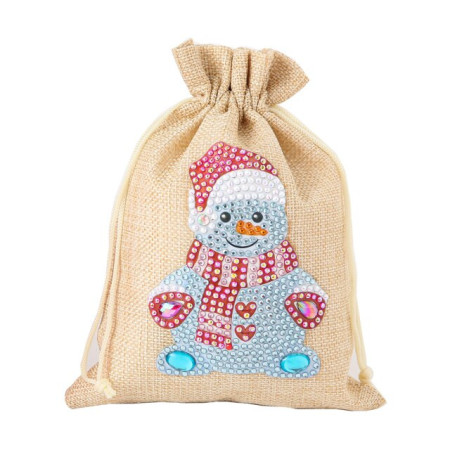 Diamond Painting - Broderie Diamant - Sac à bonbons de noël en peinture diamant bonhomme de neige