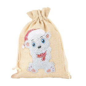 Diamond Painting - Broderie Diamant - Sac à bonbons de noël en peinture diamant puppy