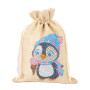 Diamond Painting - Broderie Diamant - Sac à bonbons de noël en peinture diamant pingouin glace