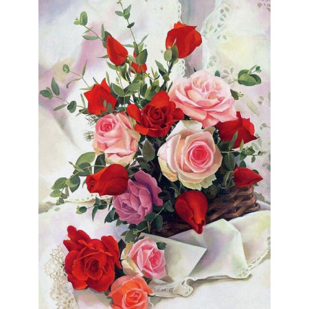 Diamond Painting - Broderie Diamant - Bouquet rose lavali